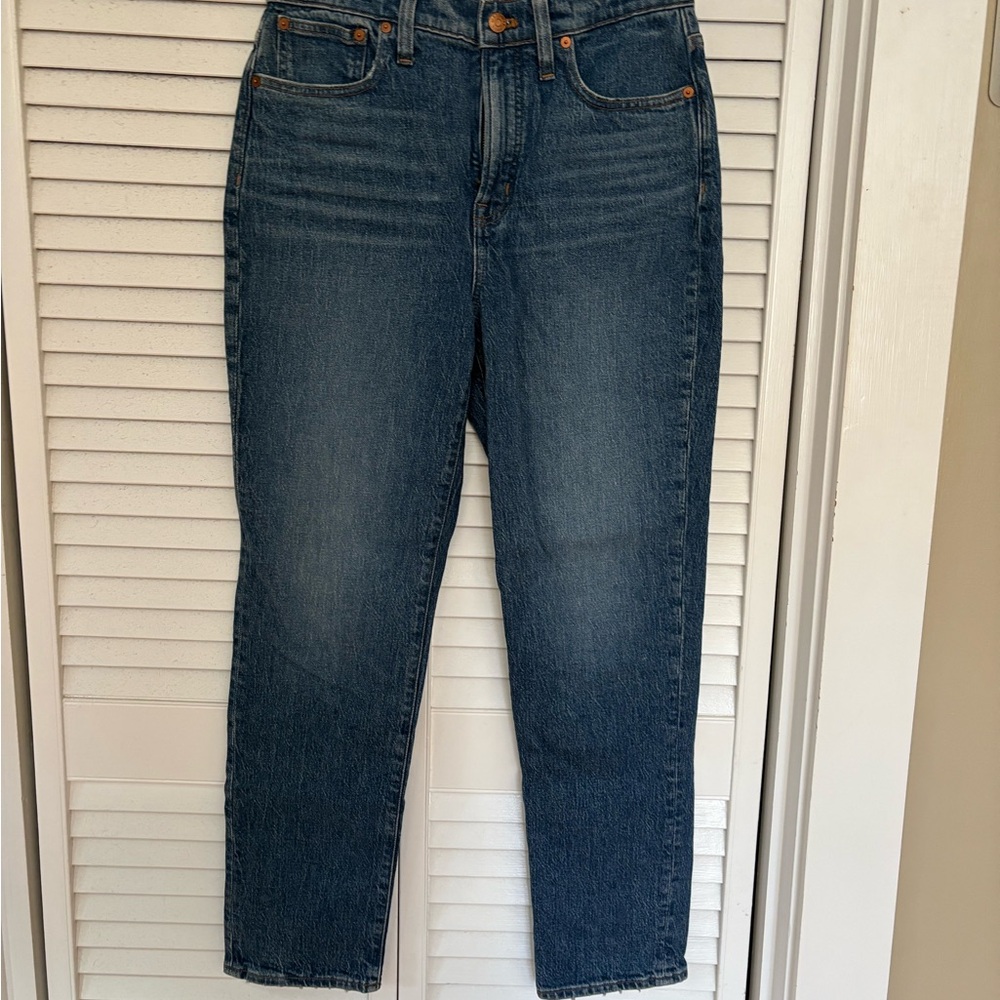 Madewell Blue Straight Leg Jeans High-Waisted